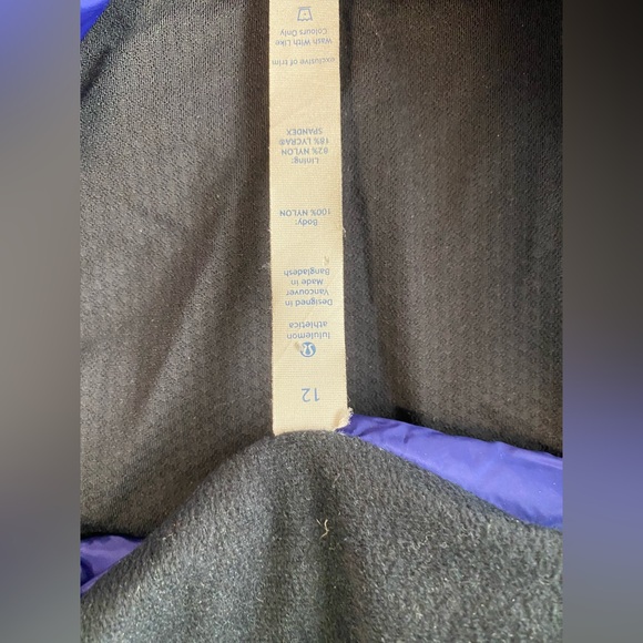 Lululemon Down Town Puffy Jacket  Pigment Blue  size 12 - Picture 11 of 13